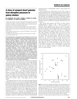 A Class of Compact Dwarf Galaxies from Disruptive Processes in Galaxy