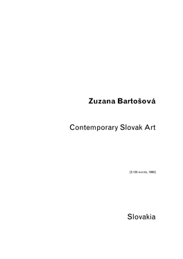 Zuzana Bartošova Contemporary Slovak Art / Slovakia