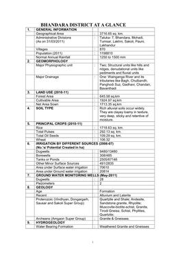 Bhandara District at a Glance 1