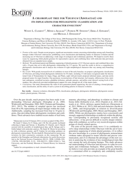 Derstanding Viburnum Phylogeny ( Donoghue Et Al., 2004 ; Winkwort