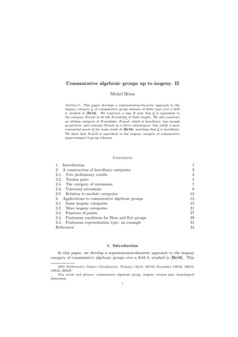 Commutative Algebraic Groups up to Isogeny. II