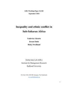 Inequality and Ethnic Conflict in Sub-Saharan Africa