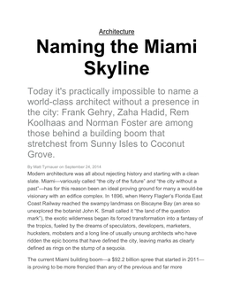 Naming the Miami Skyline