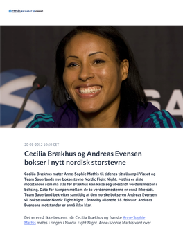 Cecilia Brækhus Og Andreas Evensen Bokser I Nytt Nordisk Storstevne