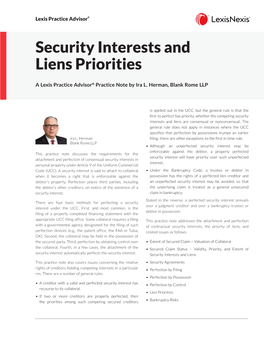 Security Interests and Liens Priorities