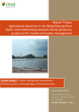 Master Thesis: Agricultural Dynamics in the Bang Pakong River Basin: Interrelationship Between Family Dynamics, Access to the Market and Water Management