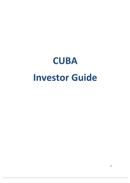 CUBA Investor Guide