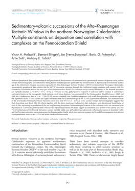 Sedimentary-Volcanic Successions of the Alta–Kvænangen