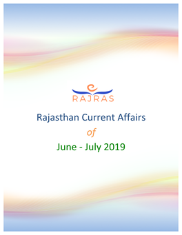 Rajasthan Current Affairs of June - July 2019
