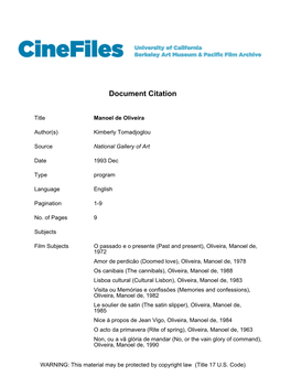 Cinefiles Document #31786