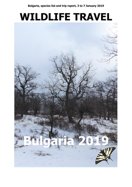 Wildlife Travel Bulgaria Winter 2019