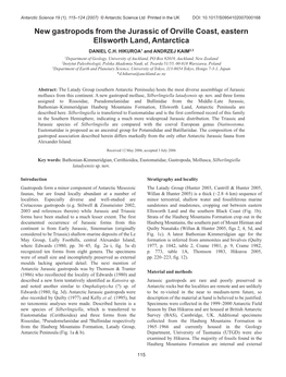 New Gastropods from the Jurassic of Orville Coast, Eastern Ellsworth Land, Antarctica DANIEL C.H