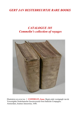 Gert Jan Bestebreurtje Rare Books Catalogue 185