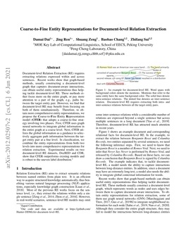 Arxiv:2012.02507V2 [Cs.CL] 6 Jun 2021 1 Introduction Between Long-Distance Entities