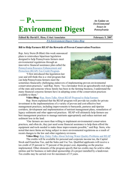 PA Environment Digest 2/5/07