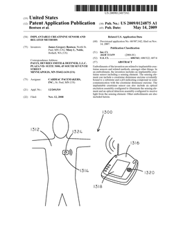 (12) Patent Application Publication (10) Pub. No.: US 2009/0124875 A1 Bentsen Et Al