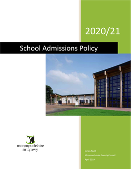 School Admissions Policy