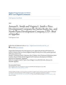 Armand L. Smith and Virginia L. Smith V. Price Development Company Fka