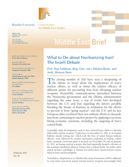 Middle East Brief 59