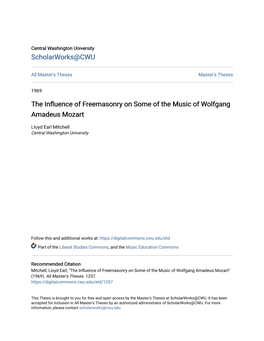 The Influence of Freemasonry on Some of the Music of Wolfgang