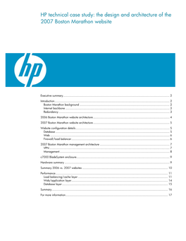 HP Technical Case Study: 2007 Boston Marathon Website