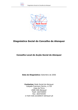 Diagnóstico Social Do Concelho De Alenquer