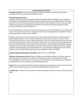 Appendix L, Bureau of Land Management Worksheets