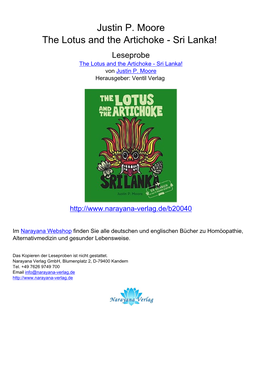 Justin P. Moore the Lotus and the Artichoke - Sri Lanka! Leseprobe the Lotus and the Artichoke - Sri Lanka! Von Justin P