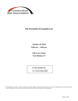 The Essentials of Cannabis Law
