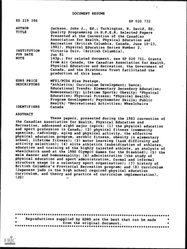 DOCUMENT RESUME Jackson, John J