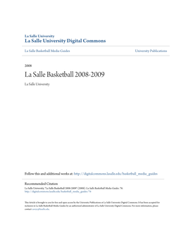 La Salle Basketball 2008-2009 La Salle University