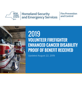 2019 Volunteer Firefighter Enhanced Cancer Disability Proof of Benefit