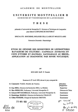 Etude Du Génome Des Densovirus De Lépidoptères