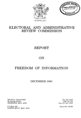 Electoral and Administrative Review Commission Report on Freedom of Information