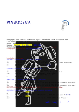 Angelina - Dean BRODY - BPM 122 Traduit Et Préparé Par Irène COUSIN, Professeur De Danse - 9 / 2015 Chorégraphies En Français, Site