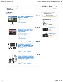 Amazon.Com Shopping Cart