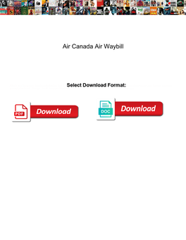 Air Canada Air Waybill
