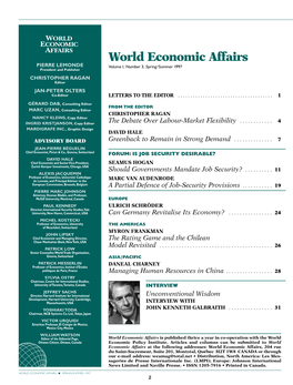 World Economic Affairs