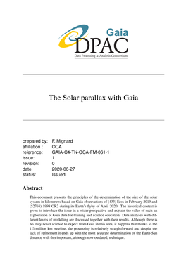 The Solar Parallax with Gaia