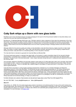 Cutty Sark Whips up a Storm with New Glass Bottle