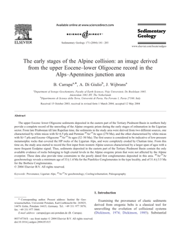 The Early Stages of the Alpine Collision: an Image Derived from the Upper Eocene–Lower Oligocene Record in the Alps–Apennines Junction Area