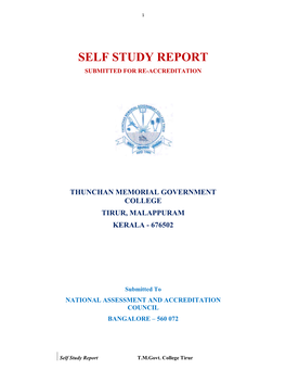 Self Study Report Submitted for Re-Accreditation