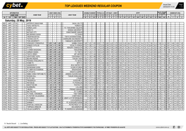 Top Leagues Weekend Regular Coupon 24/05/2019 10:35 1 / 4