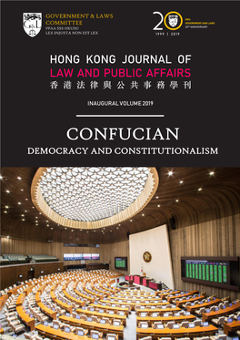 Confucian Democracy and Constitutionalism Hong Kong Journal of Law and Public Affairs 香港法律與公共事務學 刊