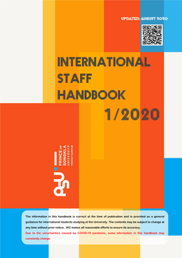 INTERNATIONAL Staff HANDBOOK 1/2020