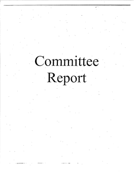 Committee Report REGULAR CALENDAR