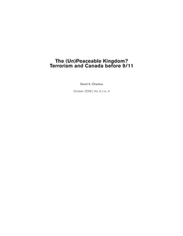 (Un)Peaceable Kingdom? Terrorism and Canada Before 9/11