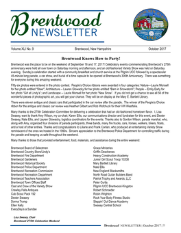 Rentwood B NEWSLETTER Volume XLI No