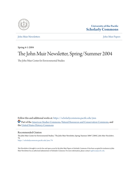 The John Muir Newsletter, Spring/Summer 2004