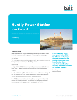 Huntly Power Station, New Zealand, Case Study